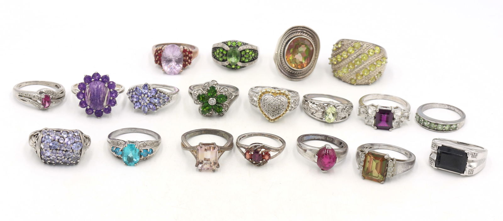 Group lot of Vintage 925 sterling silver 19 rings (1 of 9)