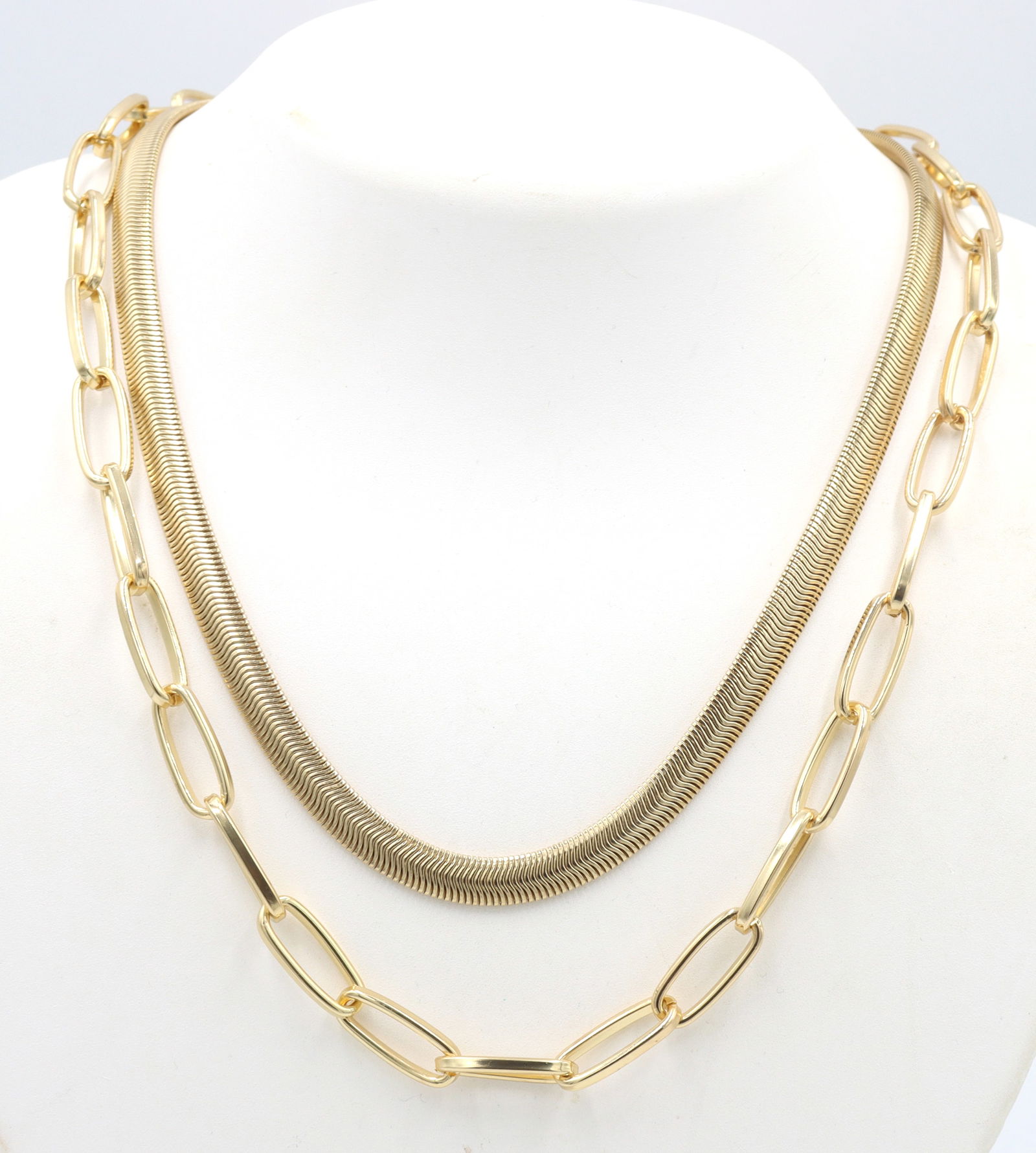 Jennifer Miller double row gold tone necklace (1 of 4)