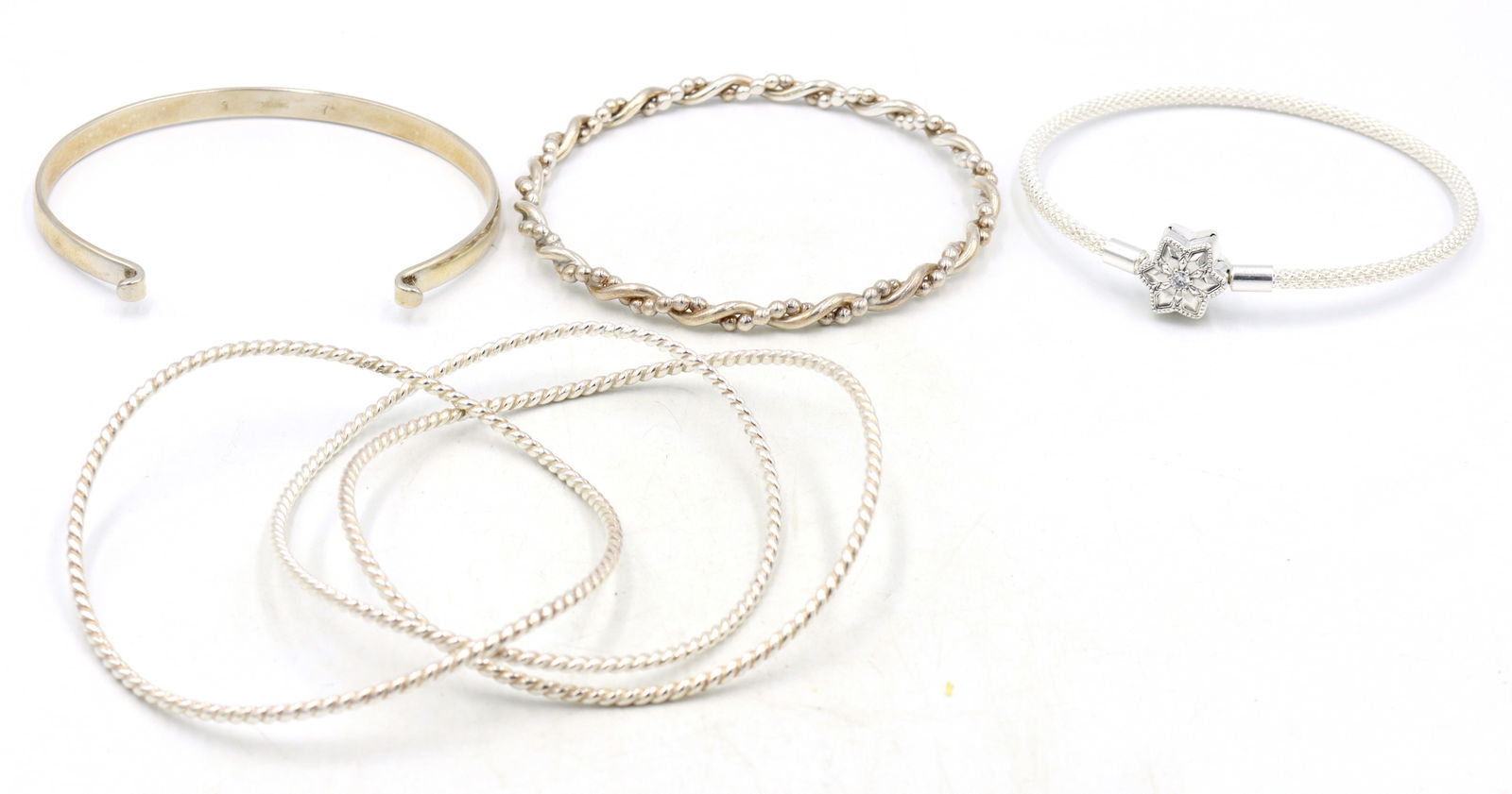 Group lot of 925 sterling silver bangles (1 of 7)