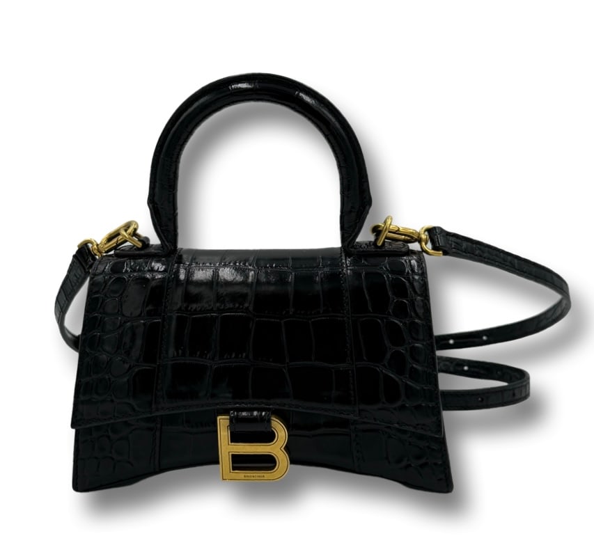 Balenciaga Hourglass small croc Effect leather cross body bag (1 of 8)