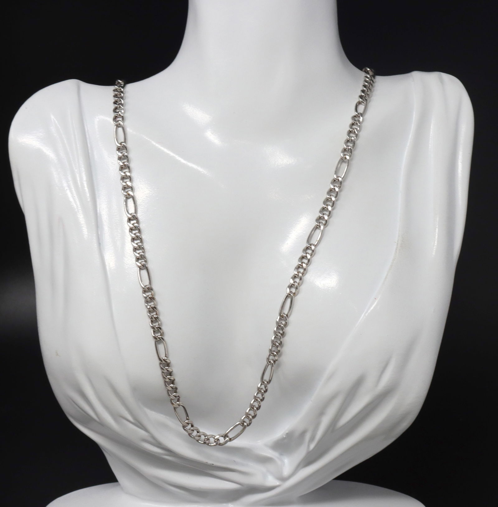 18kt White gold Figaro chain necklace (1 of 4)