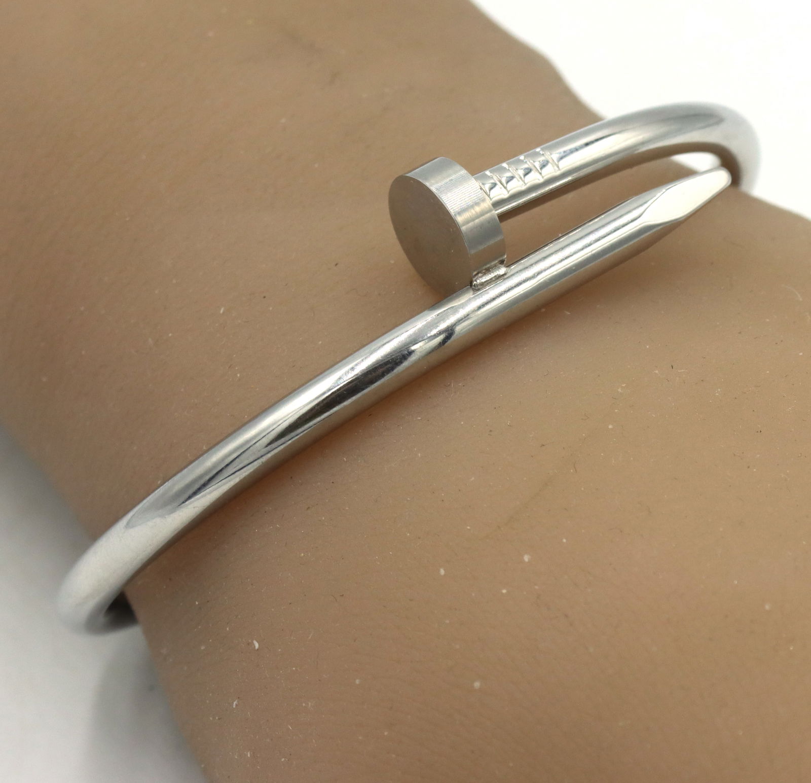Stainless steel nail cuff bangle (1 of 6)