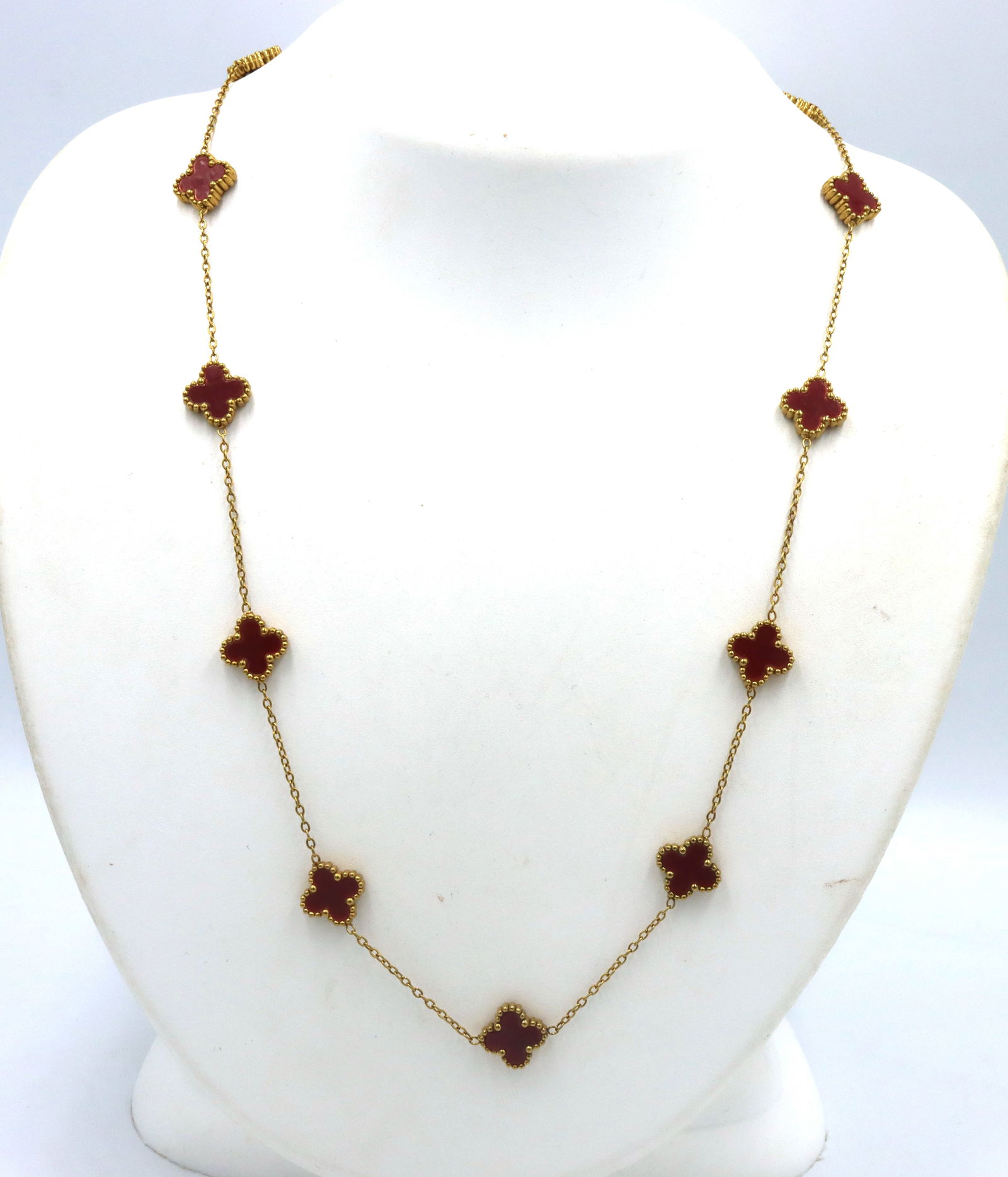 Gold plated clover station necklace (1 of 4)