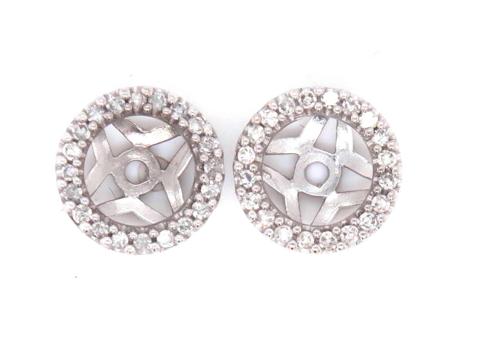 10kt White gold 0.25ctw round diamond halo earring jacket (1 of 3)