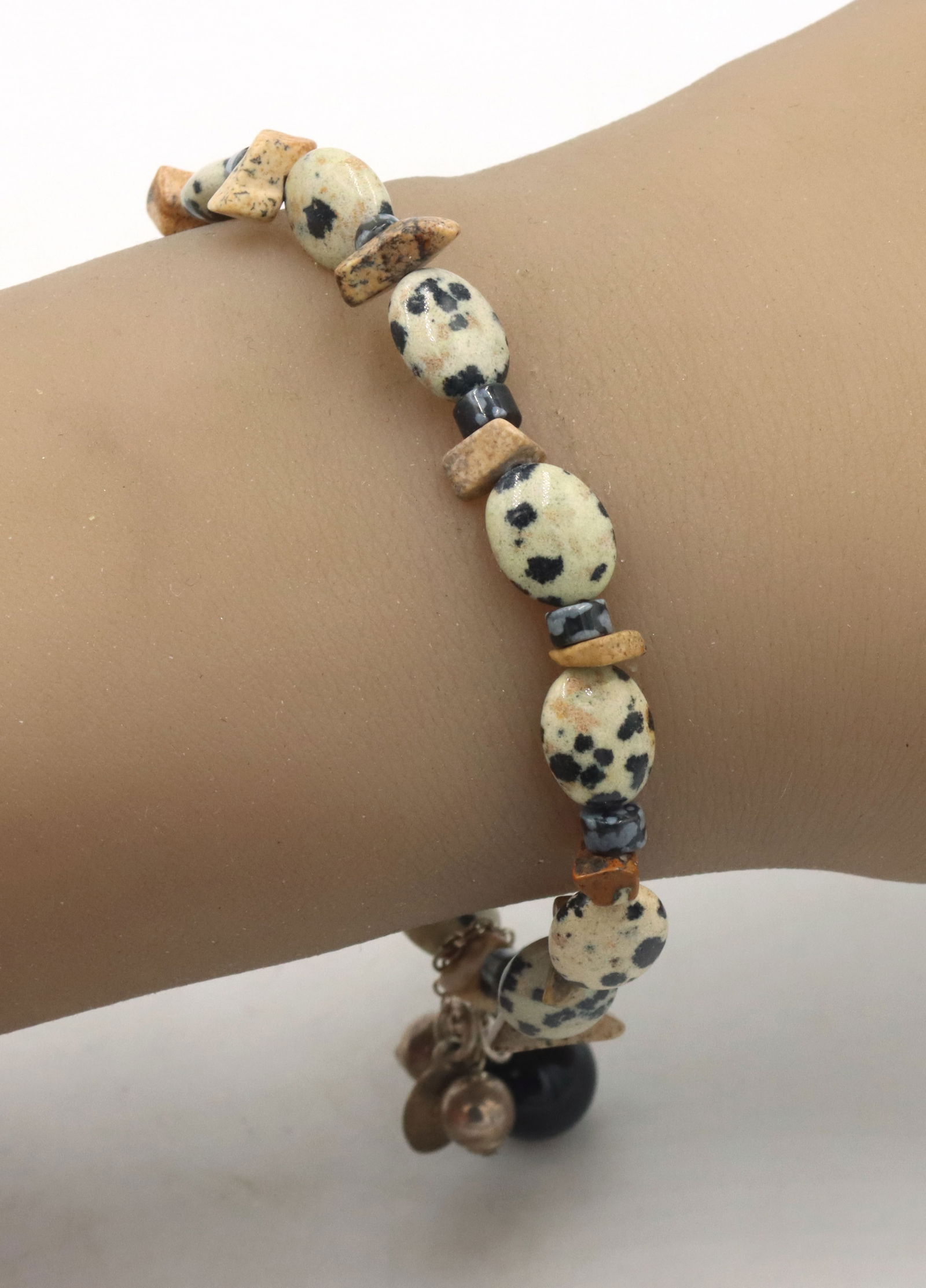 Jasper bracelet with 925 sterling silver charms (1 of 6)