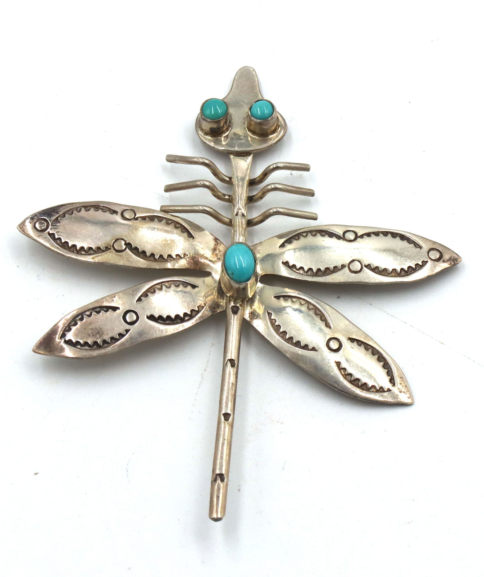 Vintage 925 sterling silver signed dragonfly brooch (1 of 5)