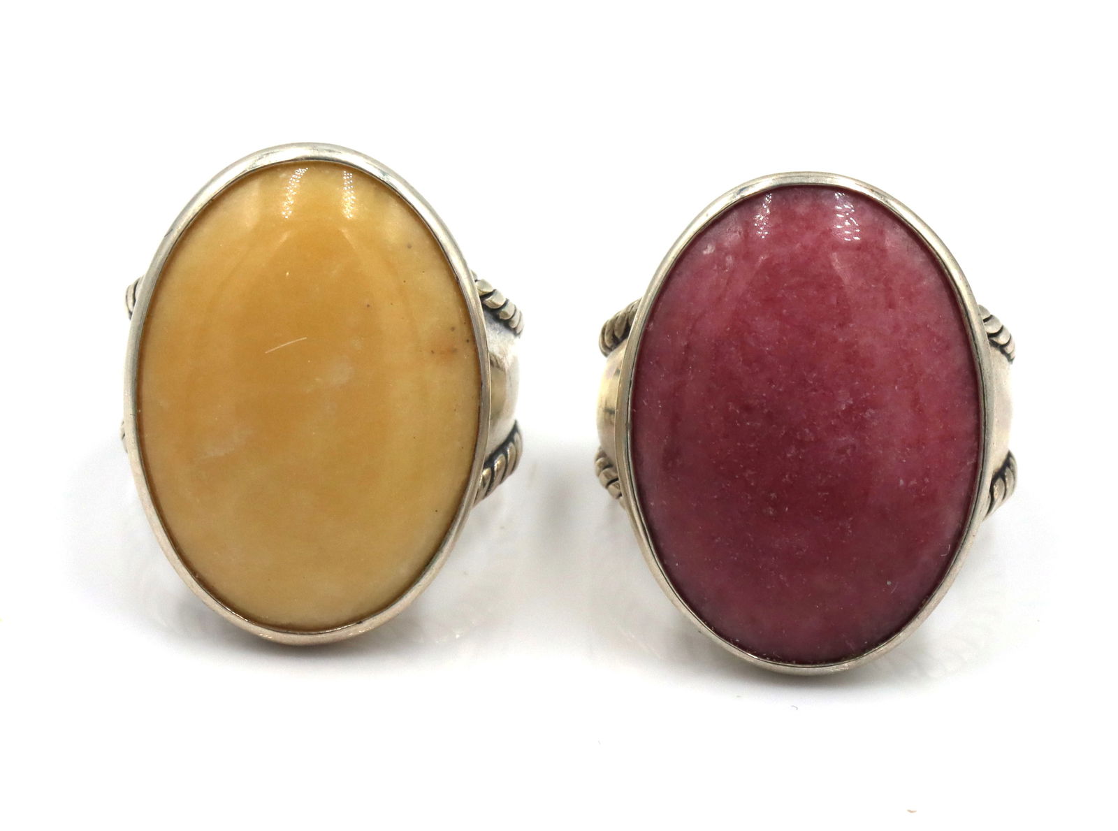 Lot of 925 sterling silver signed gemstone rings (1 of 6)