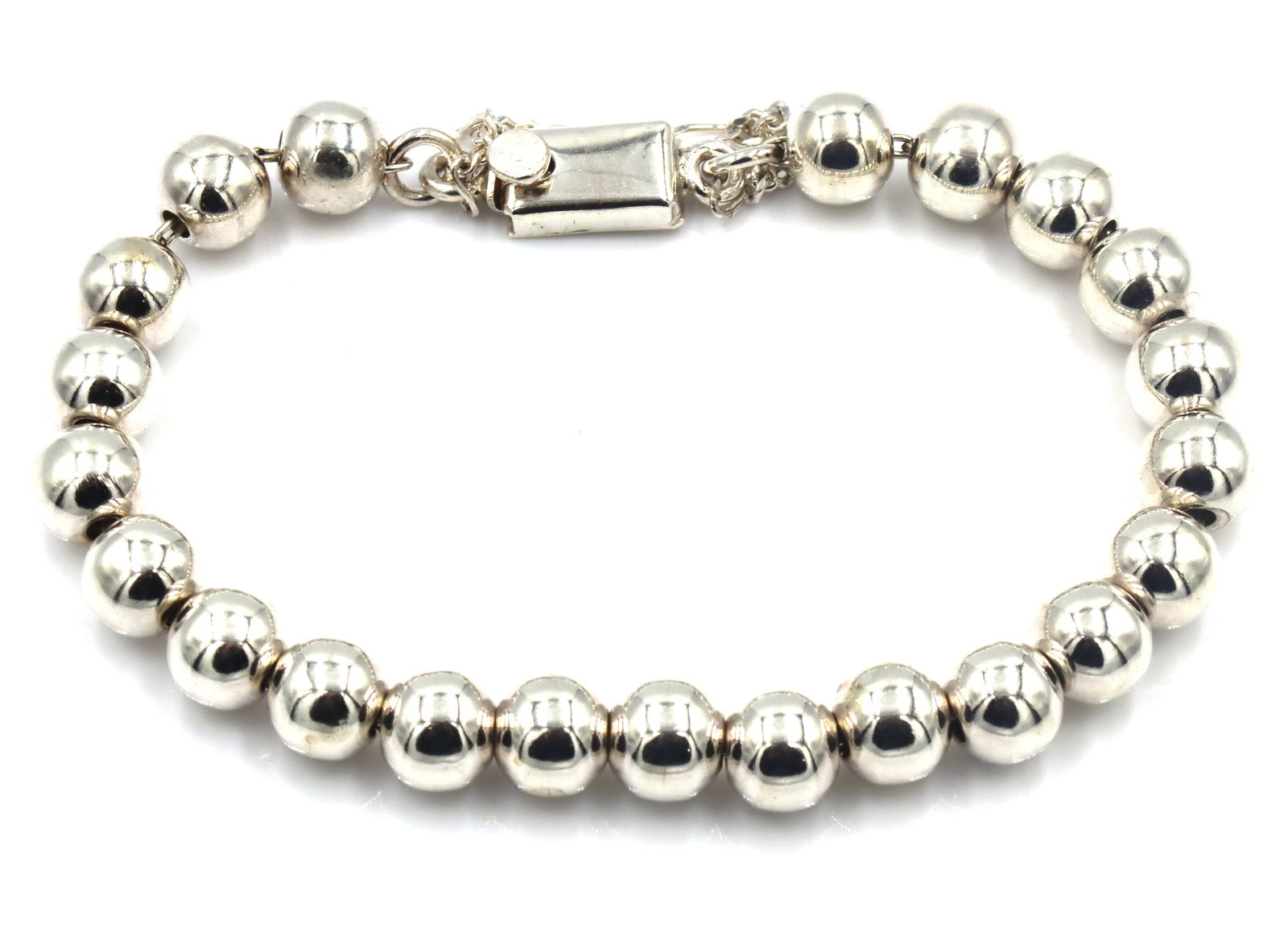 925 Sterling silver Mexico signed silver ball bracelet (1 of 6)
