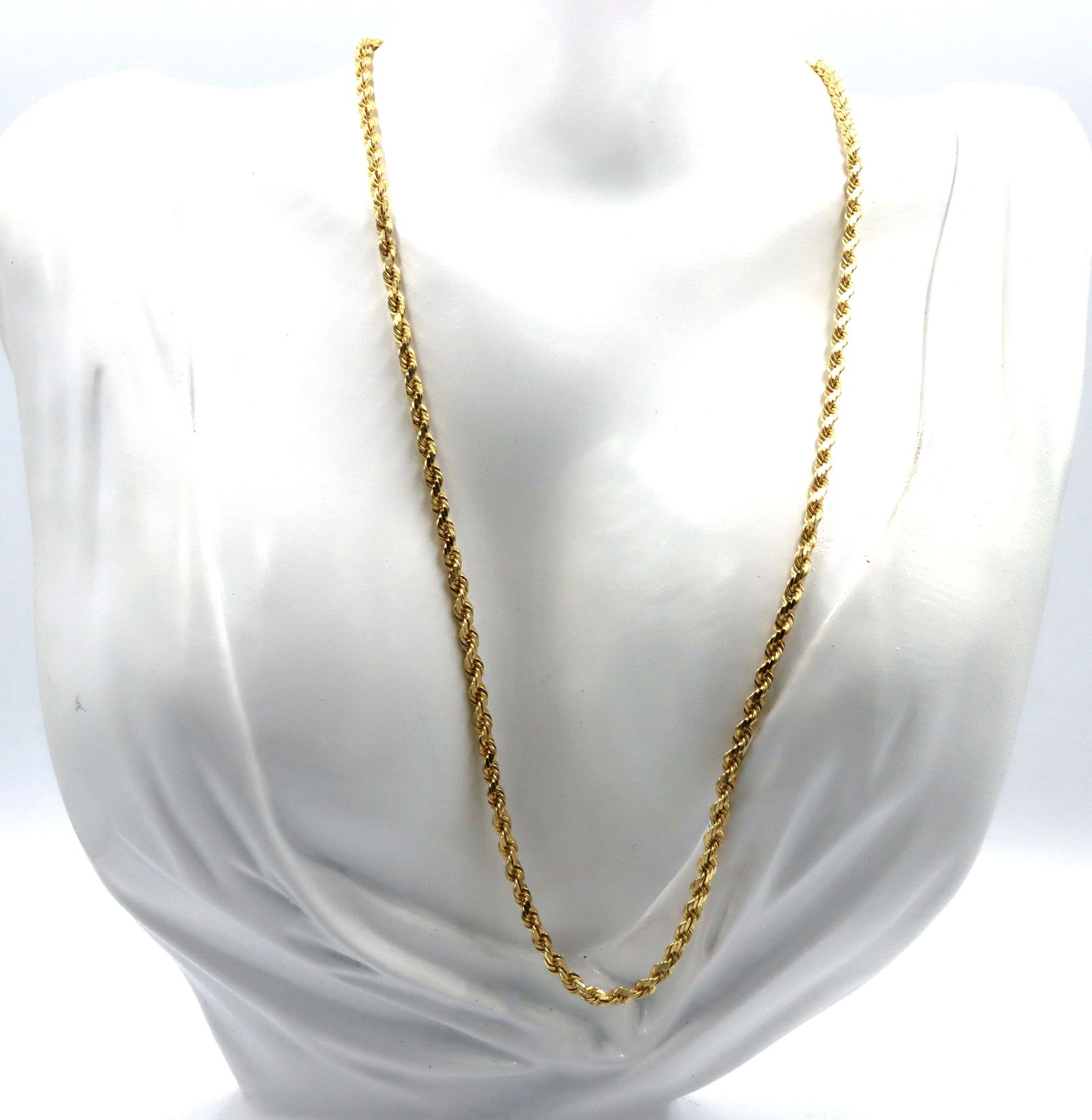 14kt Yellow gold rope chain necklace (1 of 4)