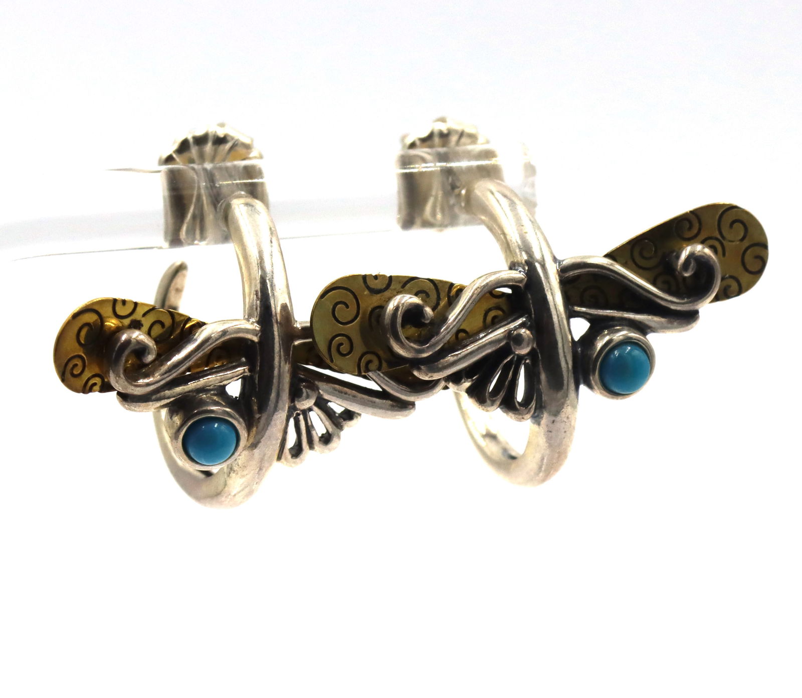 Carolyn Pollack sterling silver brass gemstone earrings (1 of 5)