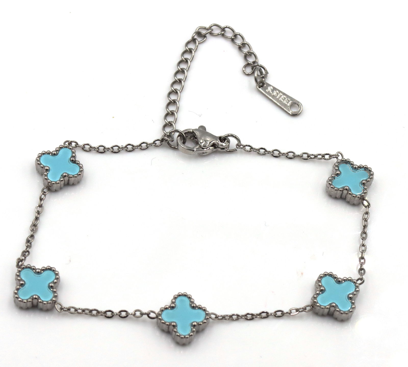 Blue stone stainless steel adjustable bracelet (1 of 6)