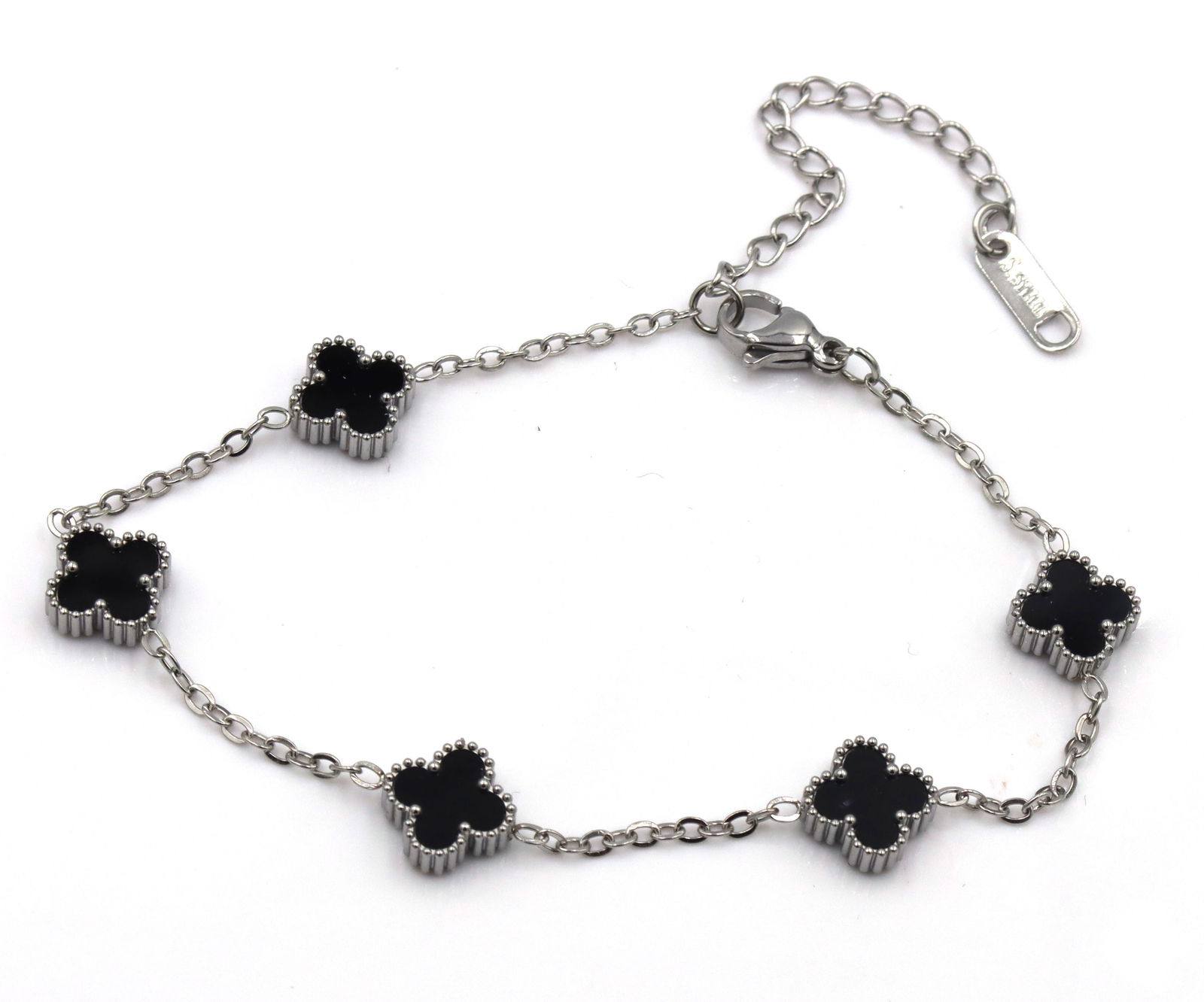 Black onyx stainless steel bracelet (1 of 5)