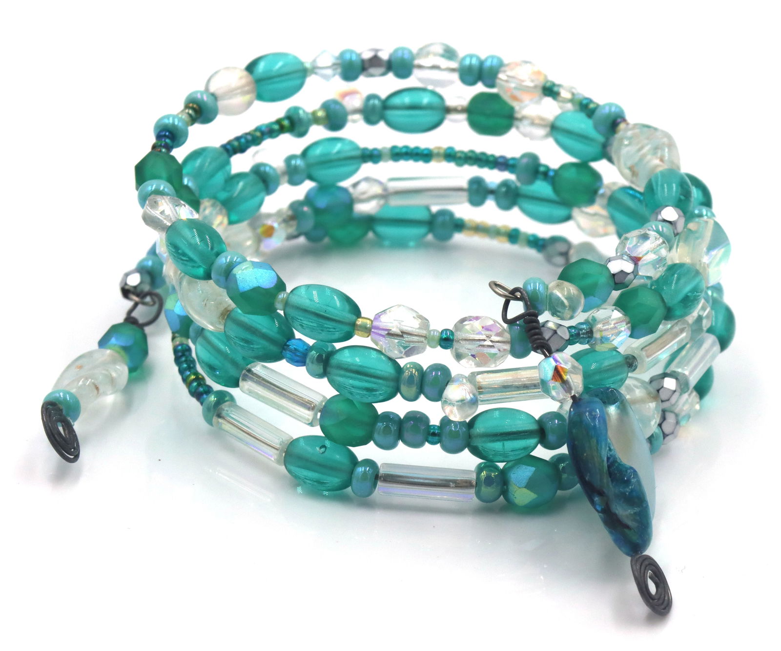 Multi row crystal bangles - 4