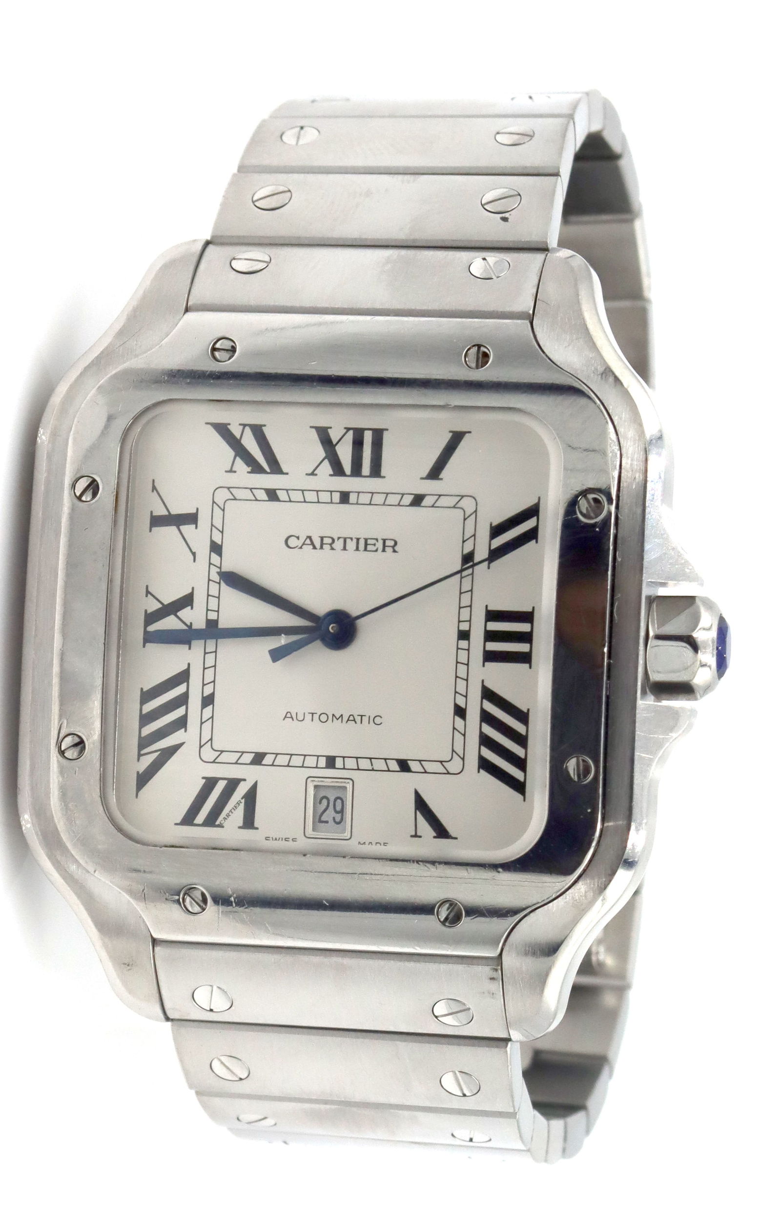 Cartier Santos date stainless steel watch (1 of 13)