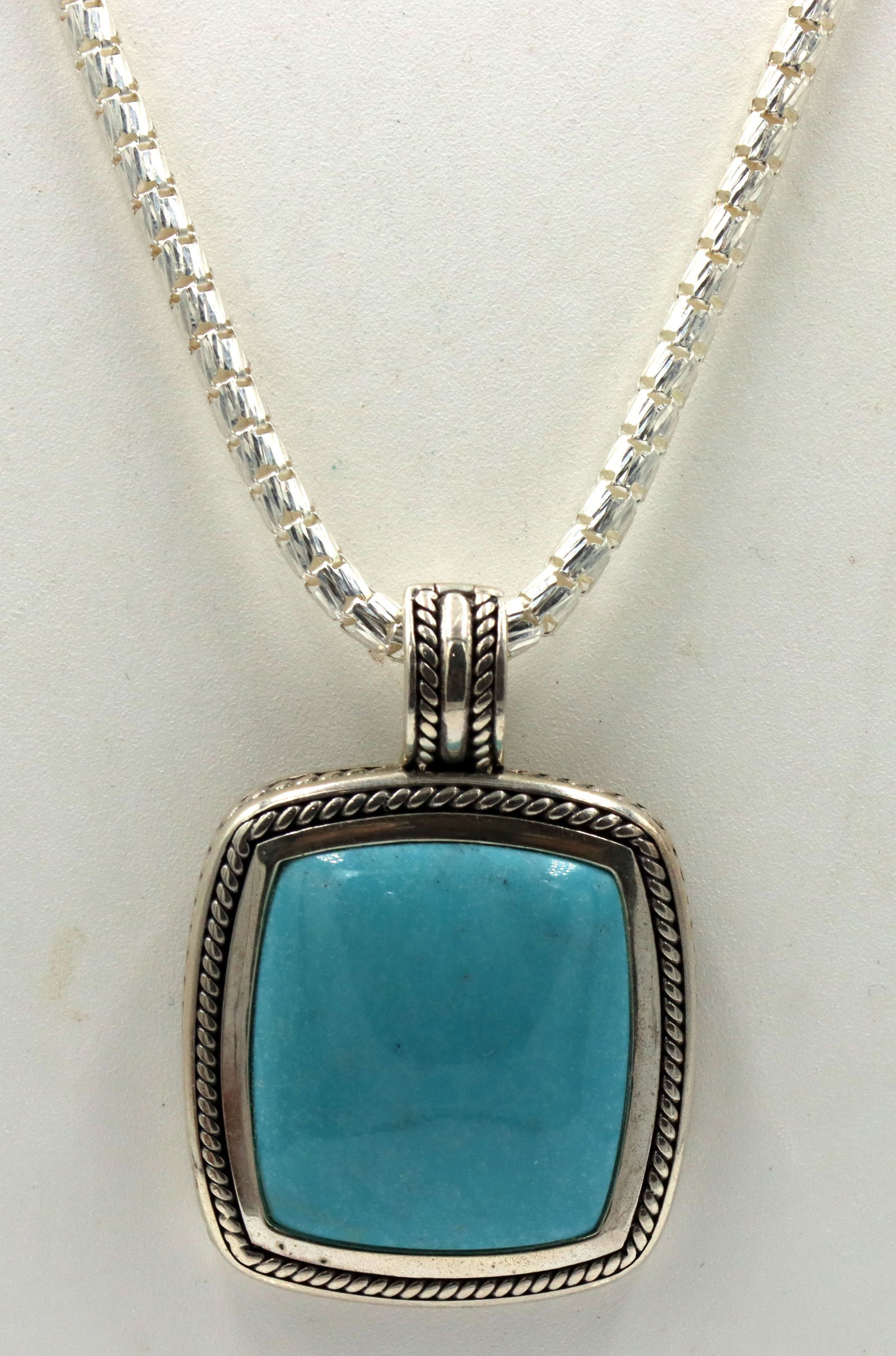 Italian 925 Sterling Silver Turqoise Necklace (1 of 6)