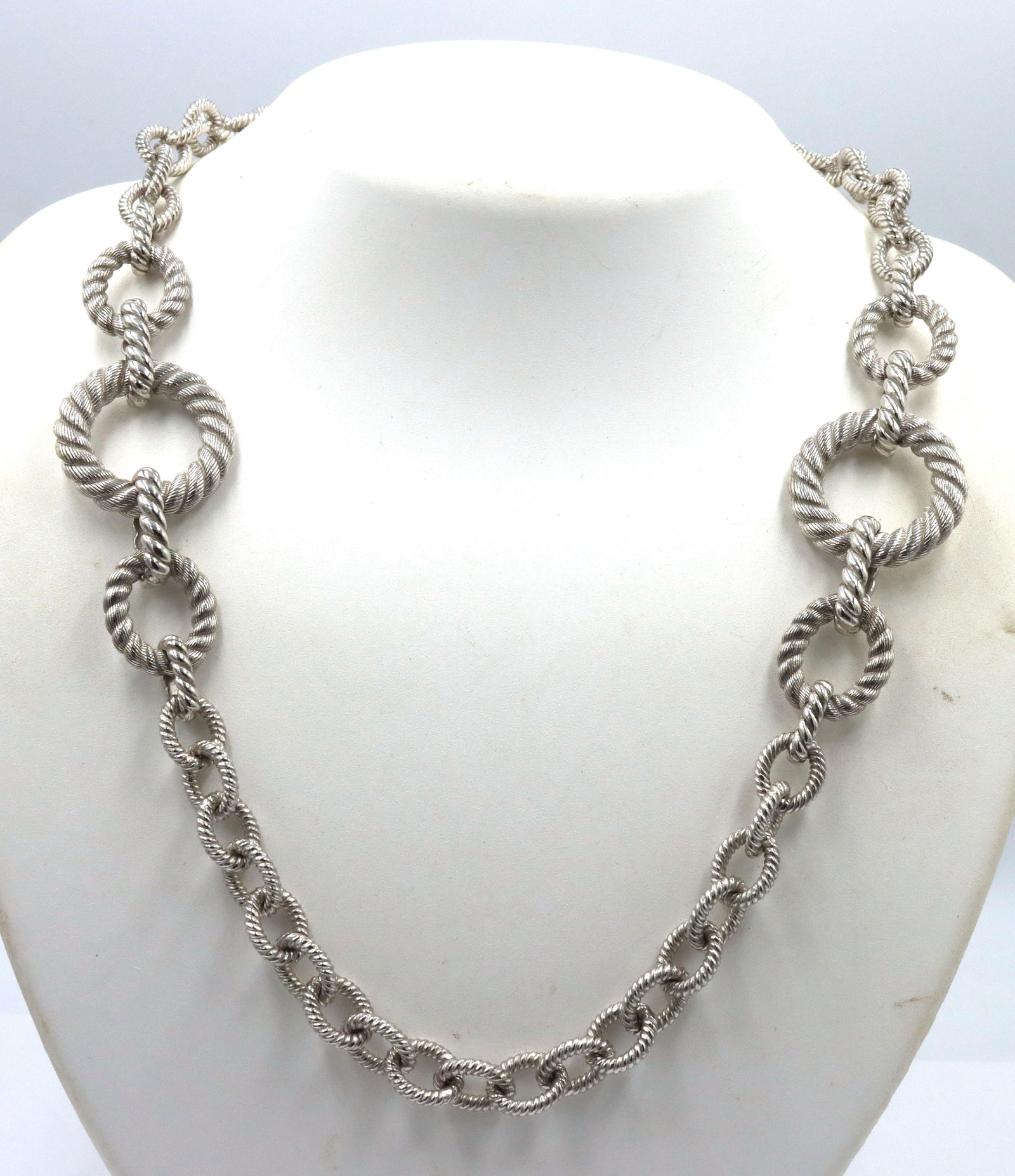 Judit Ripka 925 Sterling Silver Large Rolo Chain Link Necklace (1 of 7)