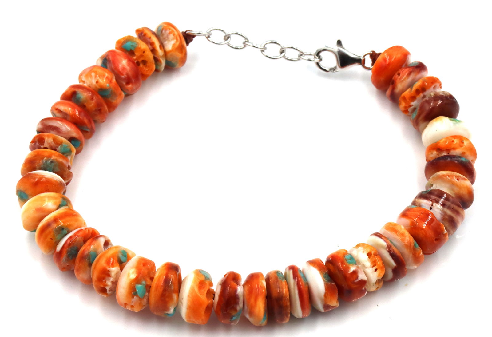 925 Sterling Silver Orange Spiny Oyster Bracelet (1 of 6)
