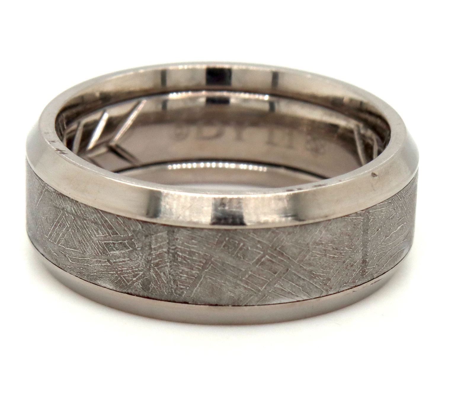 David Yurman beveled Grey titamium with meteorite band (1 of 4)