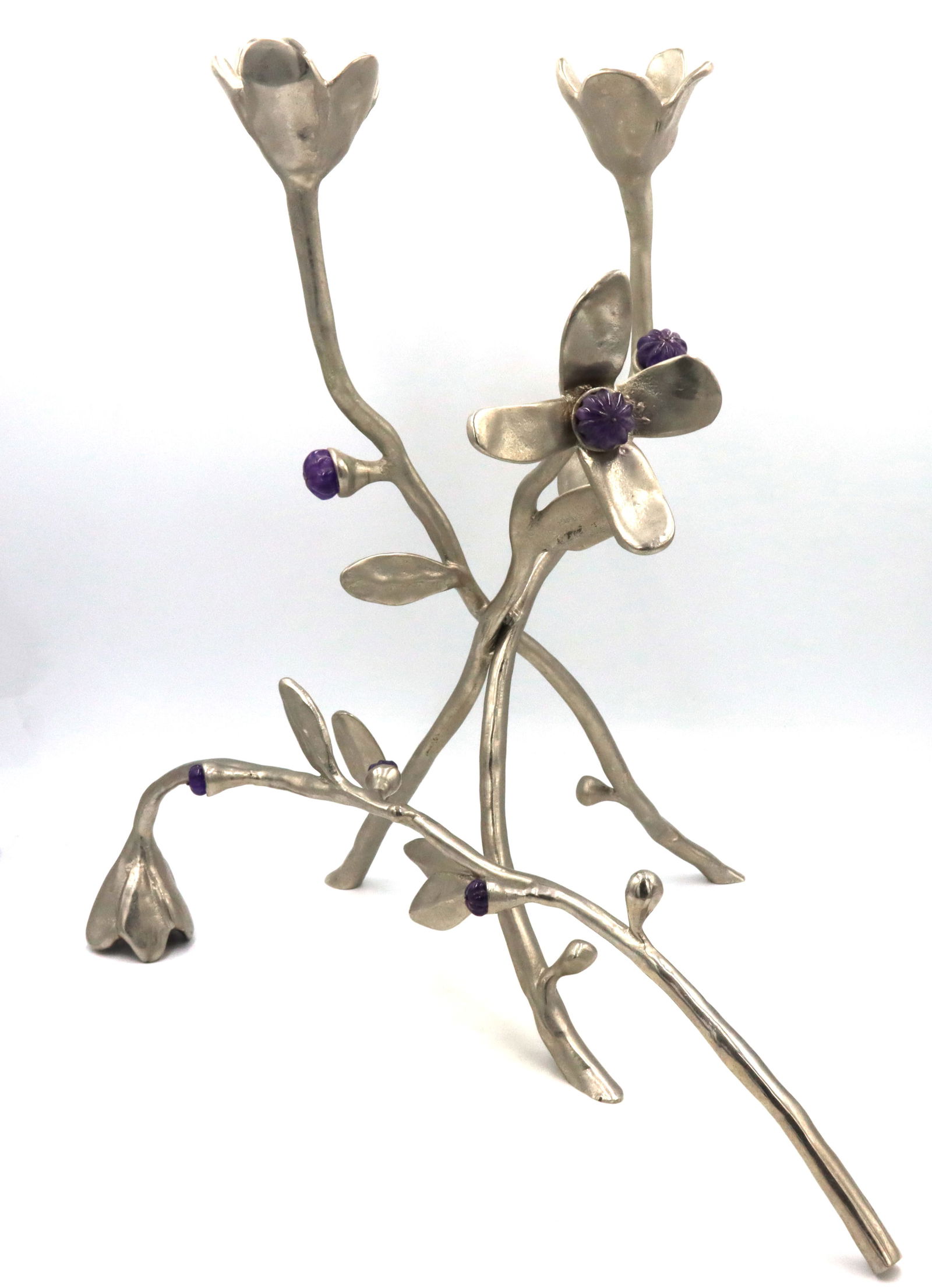 Micheal Aram Fantasy amethyst bloom Candle holder candelabra snuffer (1 of 9)