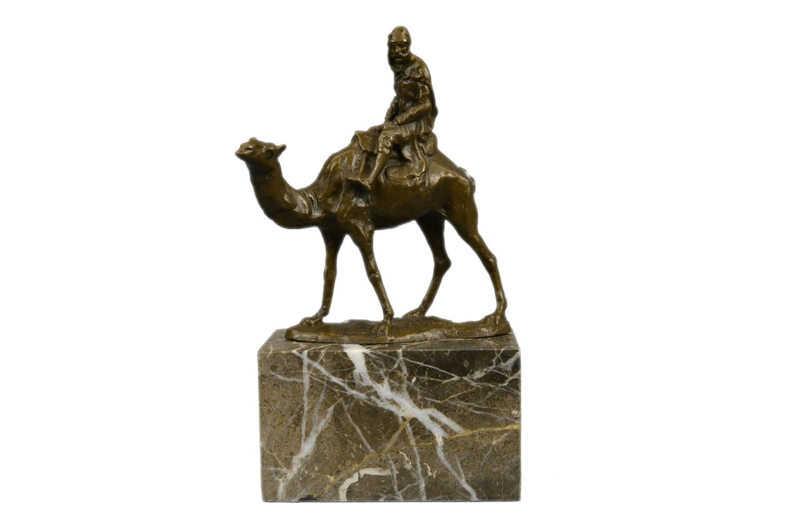 Arab Man Riding Camel Bronze Sculpture (1 of 10)