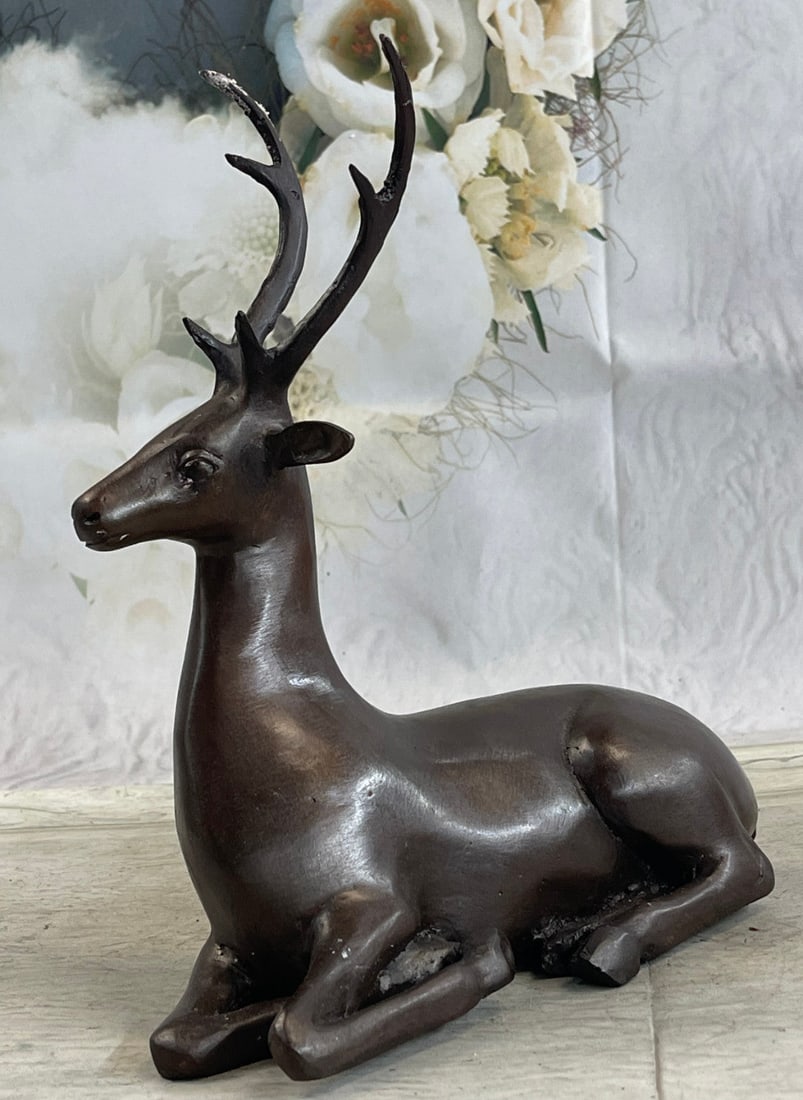 Elk Deer Bronze Sculpture (1 of 9)