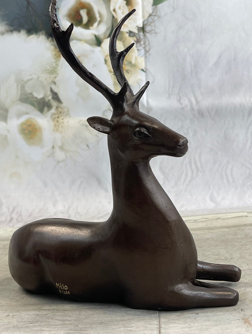 Elk Deer Bronze Sculpture - 3