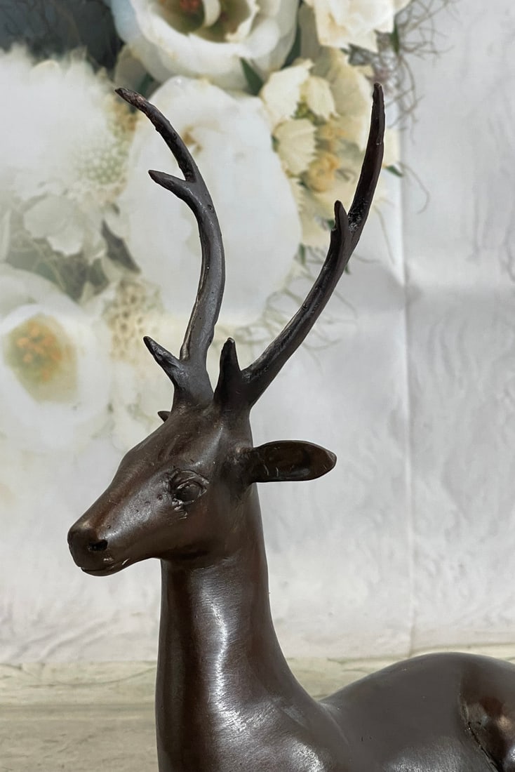 Elk Deer Bronze Sculpture - 6