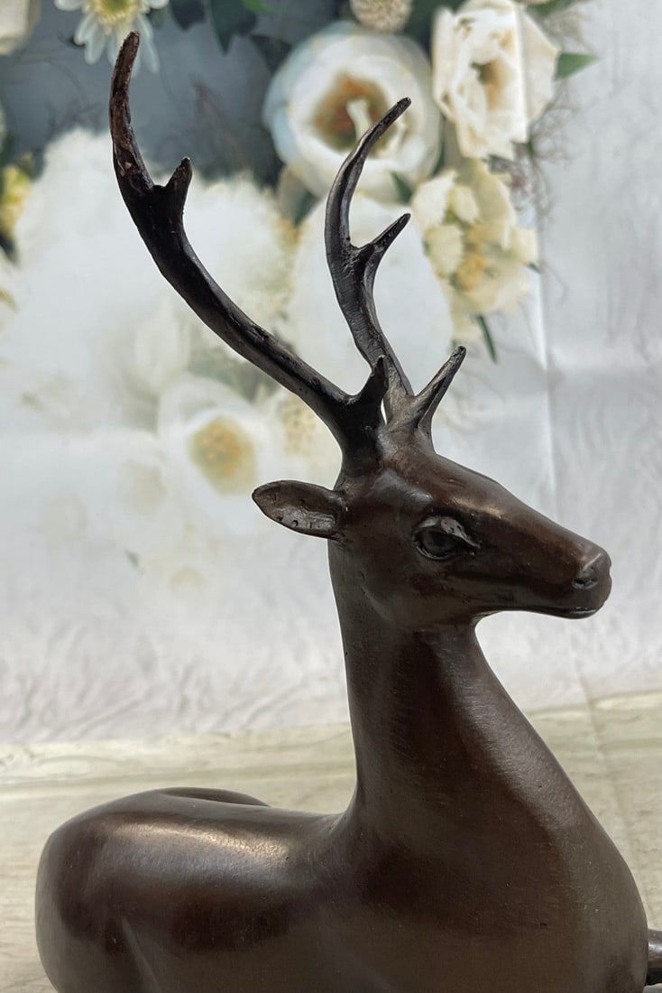 Elk Deer Bronze Sculpture - 7