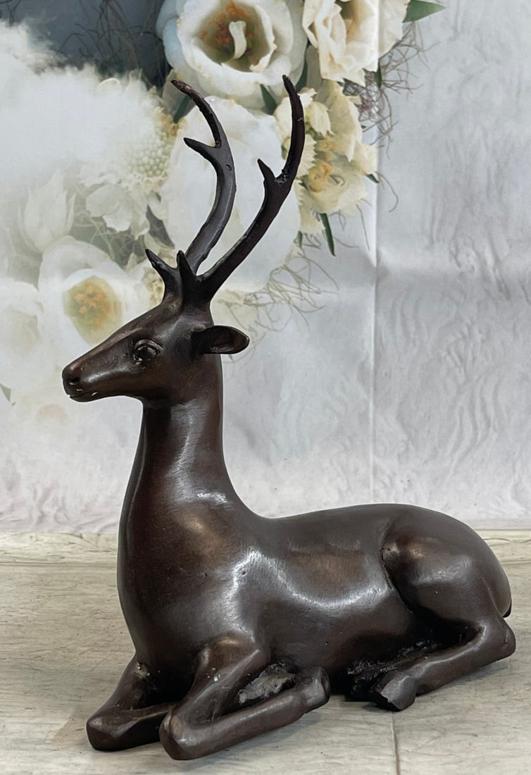 Elk Deer Bronze Sculpture - 8