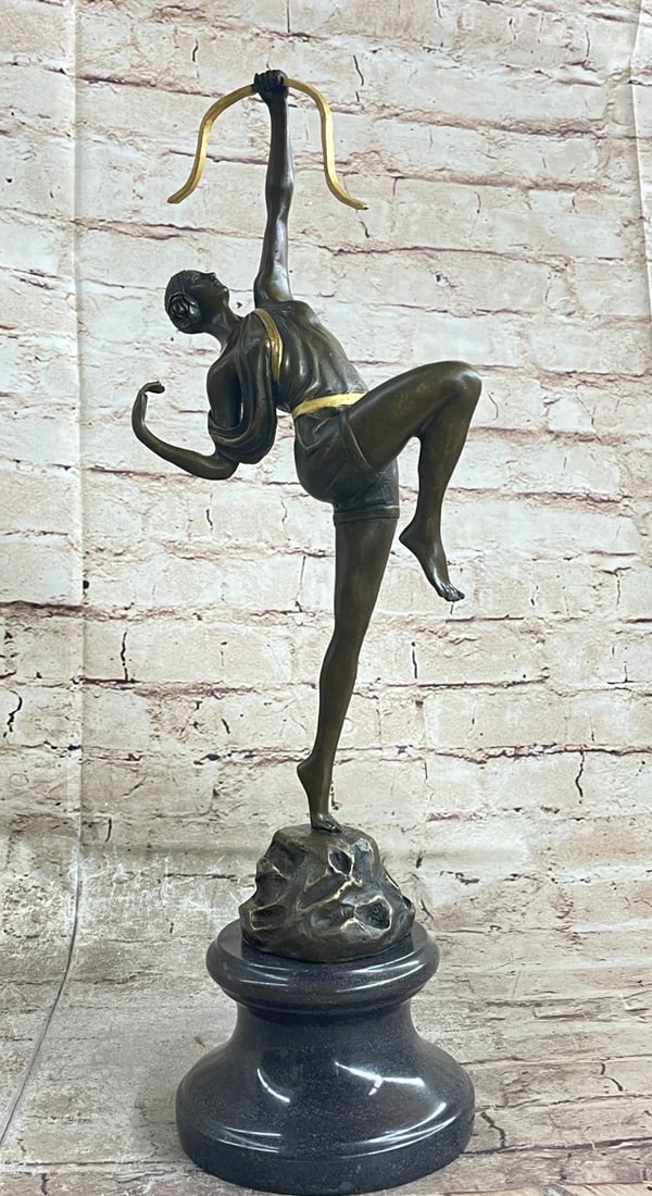 Dianne the Hunter Bronze Statue: This piece is gorgeous representation of the Greek goddess, Diana. In Roman mythology, Diana was the goddess of the hunt, being associated with wild animals and woodland, and also of the moon. Diana w