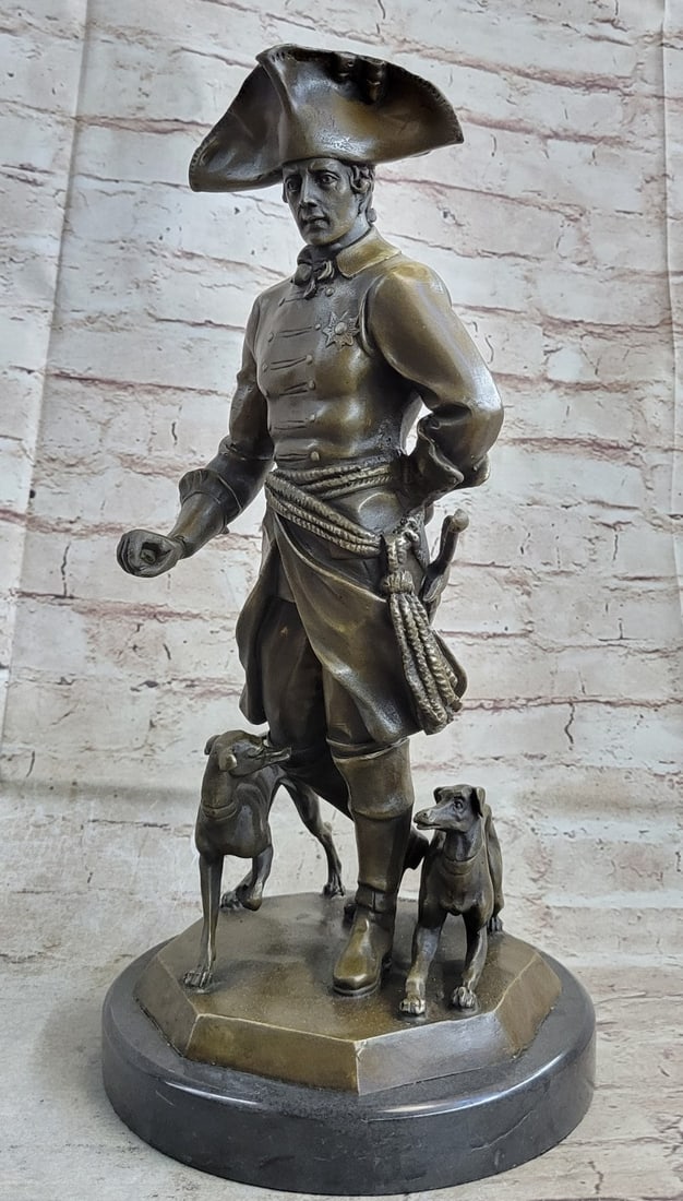 Frederick the Great Warrior King with two Dogs Bronze Sculpture (1 of 9)