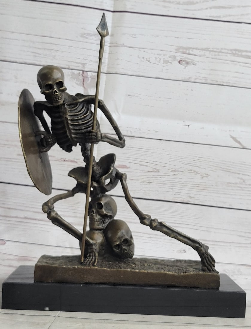 Skeleton Warrior Bronze Sculpture (1 of 9)
