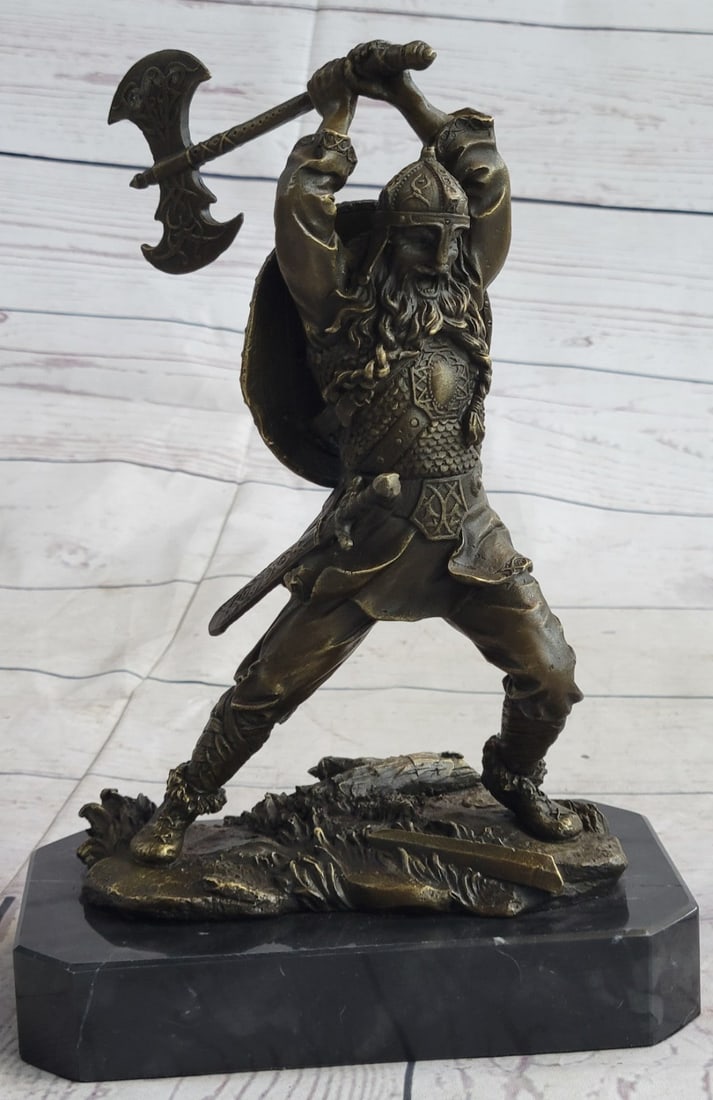 Warrior Wields his Labrys Bronze Sculpture (1 of 9)