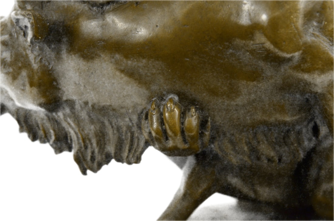 Confrontation Between Lion and Elk Deer Bronze Statue - 9