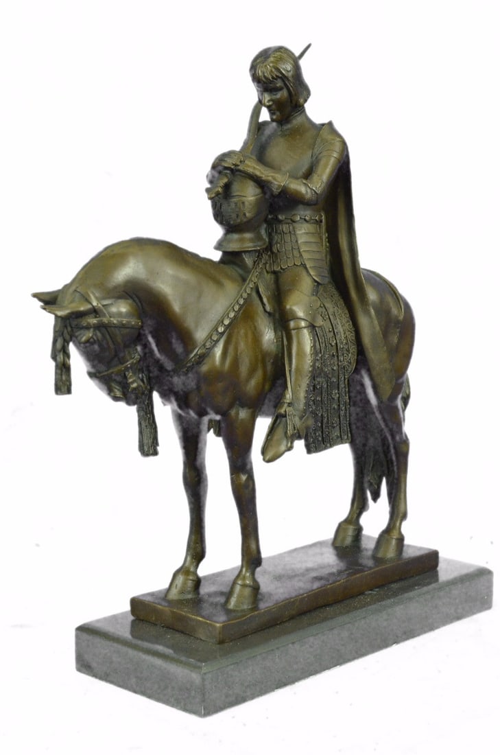 King Arthur on Horse with His Sword Bronze Sculpture - 2