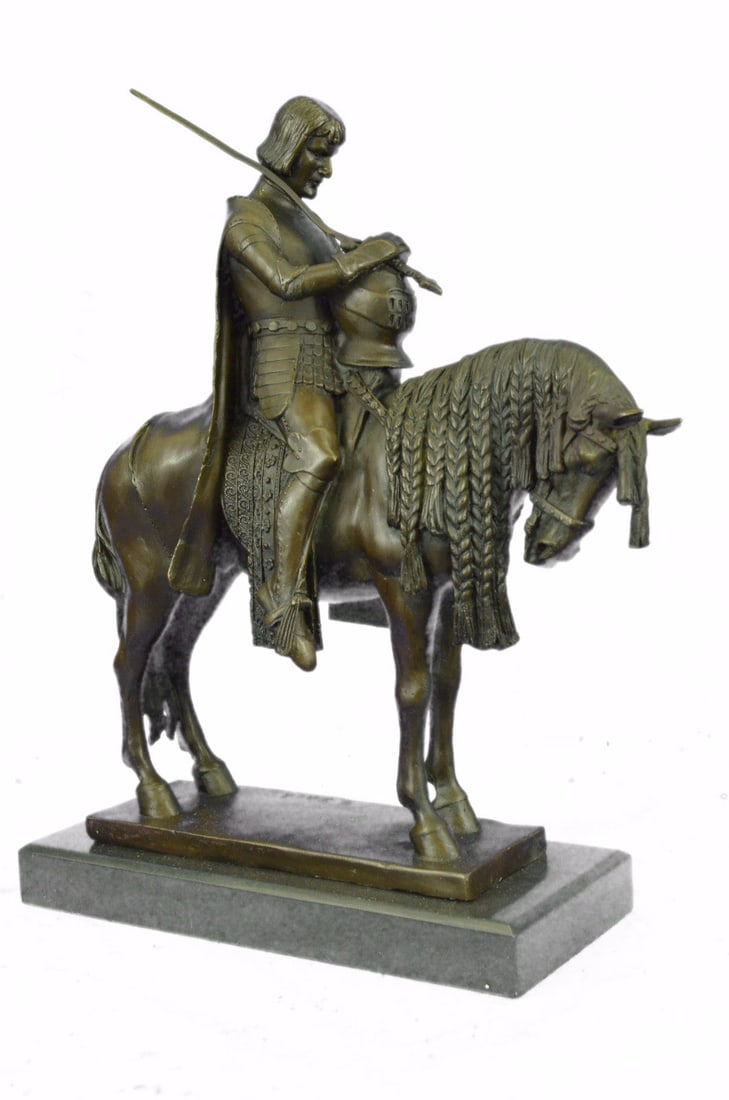 King Arthur on Horse with His Sword Bronze Sculpture - 3