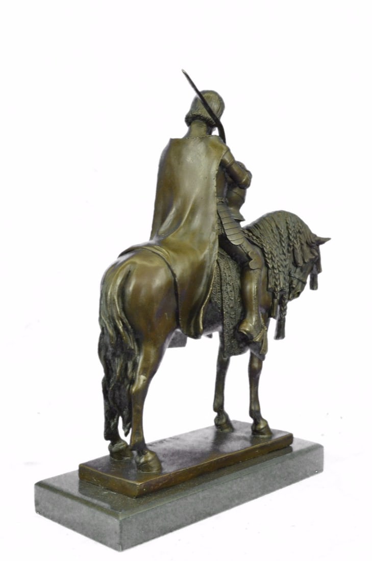 King Arthur on Horse with His Sword Bronze Sculpture - 5