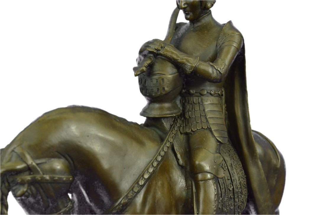 King Arthur on Horse with His Sword Bronze Sculpture - 8