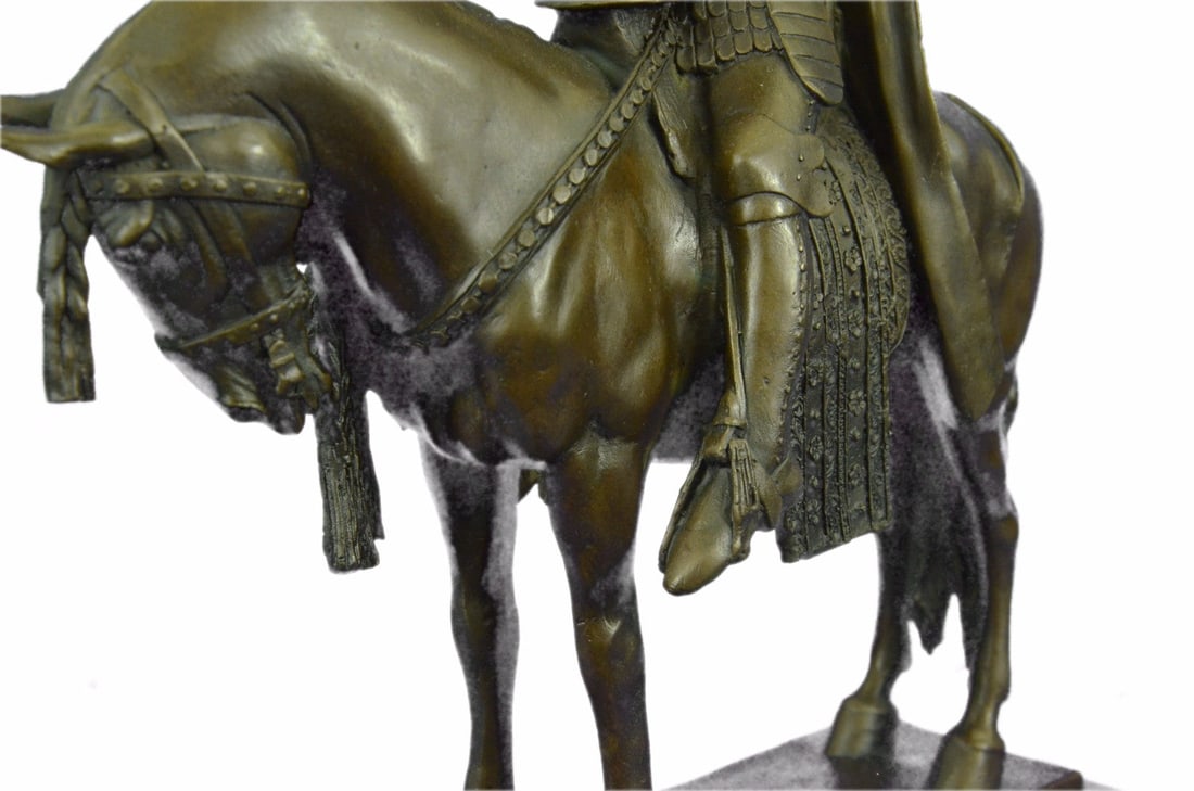 King Arthur on Horse with His Sword Bronze Sculpture - 9