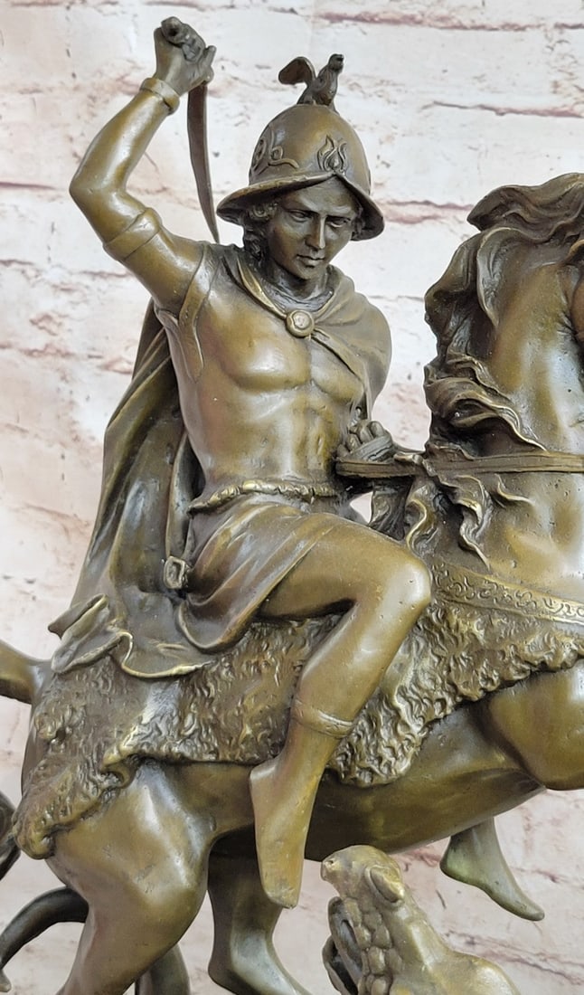 Dragon Slayer Patron Military Bronze Statue - 7