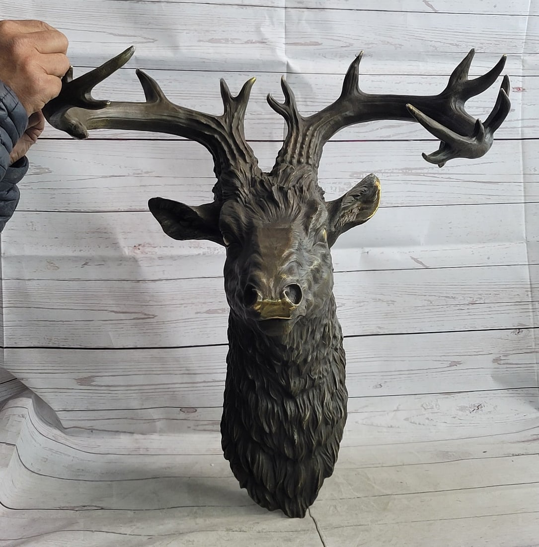 Wall Mount Deer - Buck Bronze Sculpture (1 of 9)