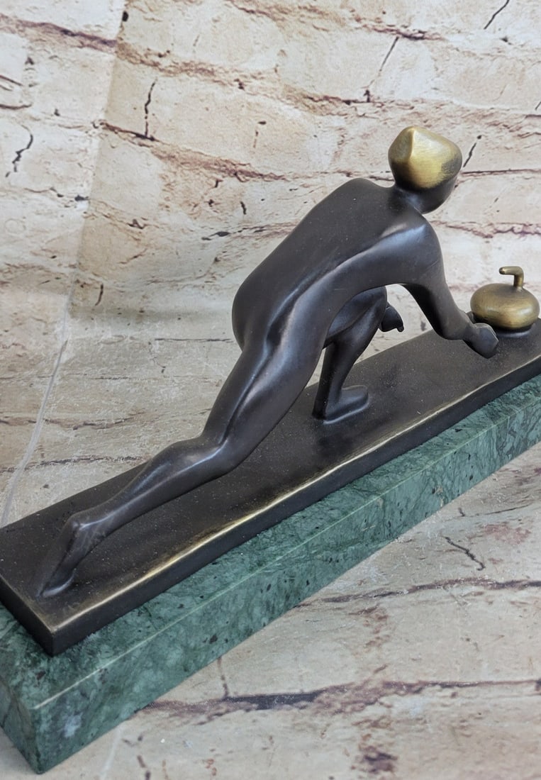 Curling Bronze Sculpture - 5