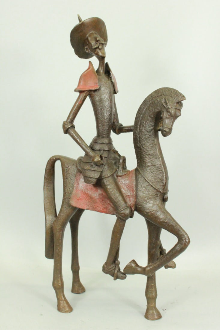 Don Quixote on Horse Bronze Sculpture: The sculpture offered here Don Quixote is a collector edition bronze belonging to an extraordinary body of sculptural work referred to as the Clot Collection. The collection is named for Isidro Clot.