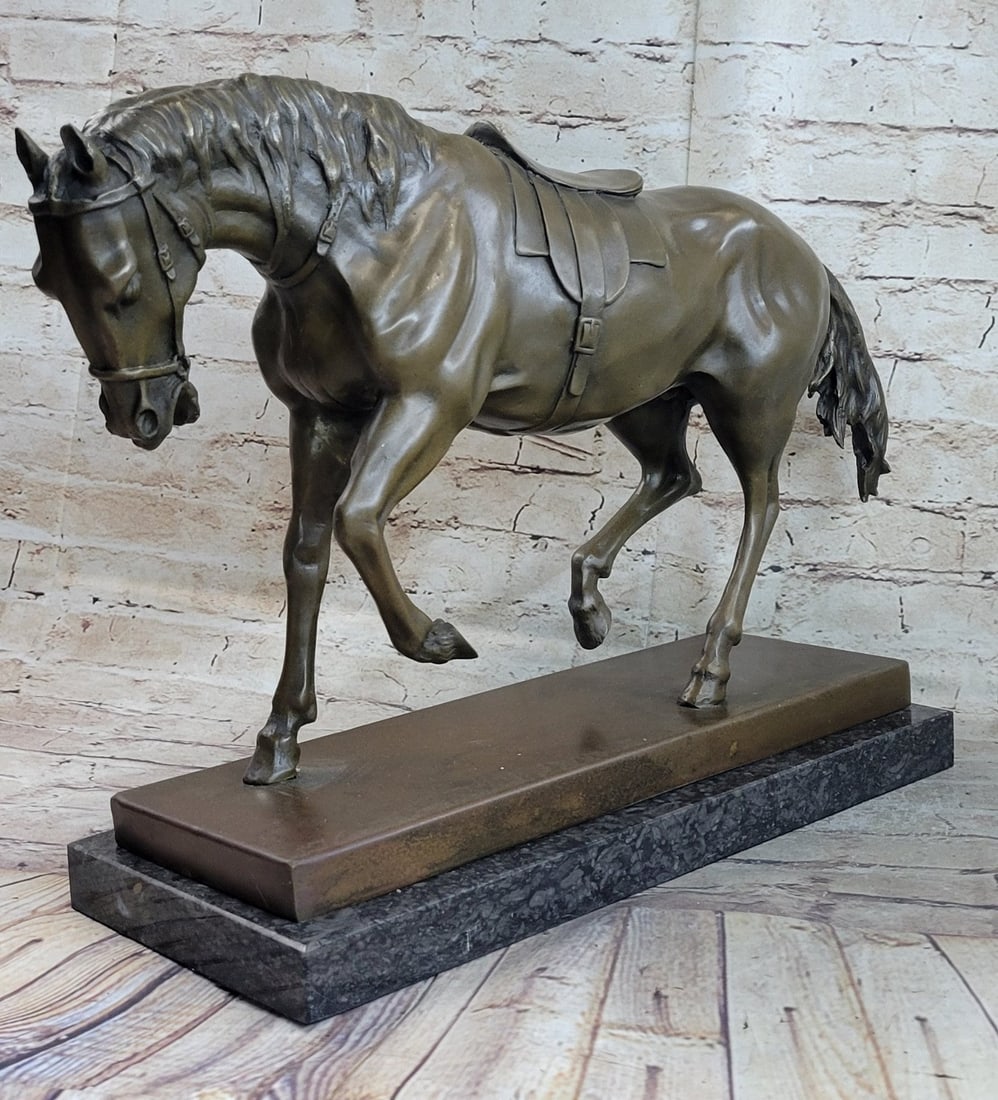 Horse Trots Stallion Bronze Sculpture (1 of 9)