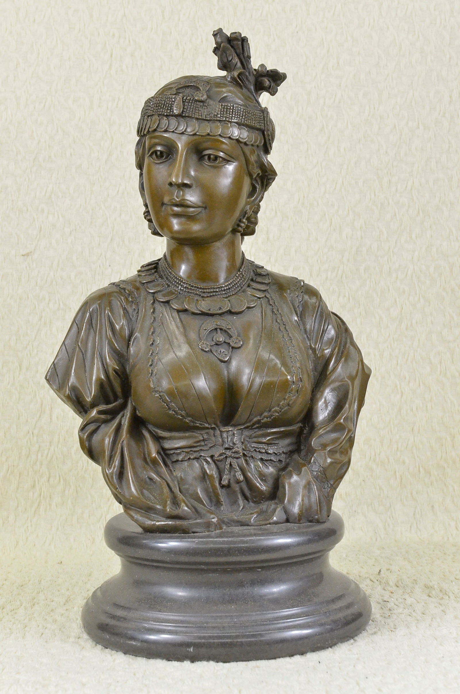 Female Bronze Bust Sculpture (1 of 6)