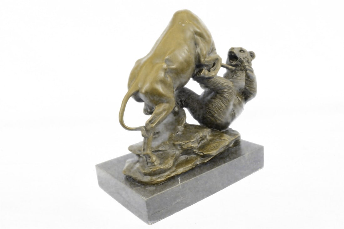 Stock Market Bull Vs Bear Bronze Sculpture - 6