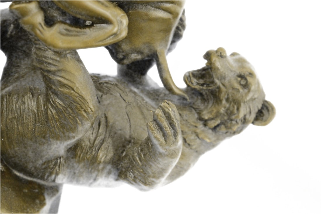 Stock Market Bull Vs Bear Bronze Sculpture - 7