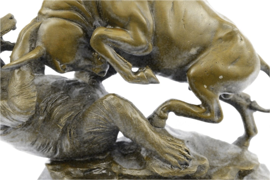 Stock Market Bull Vs Bear Bronze Sculpture - 9