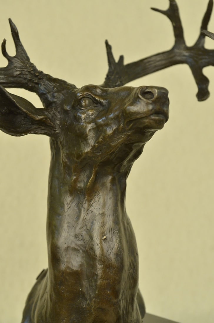 Elk Bust Bronze Sculpture - 10