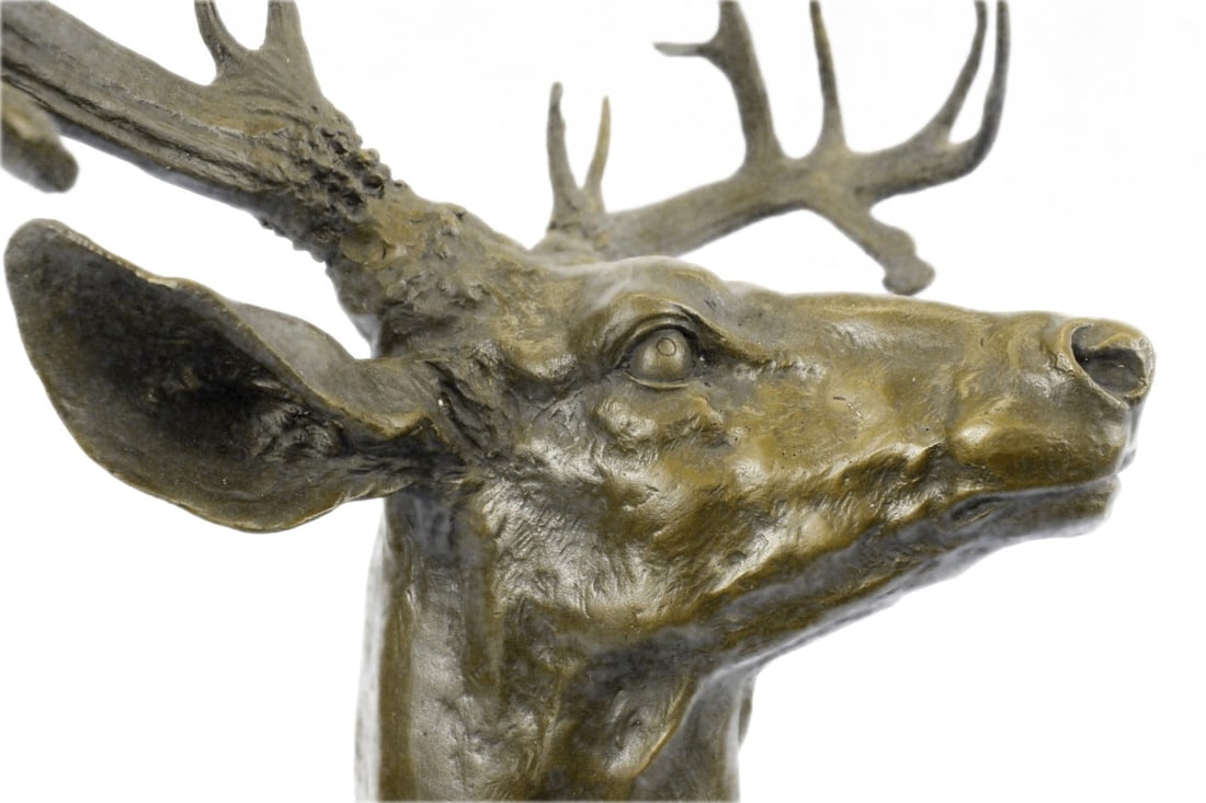Elk Bust Bronze Sculpture - 11